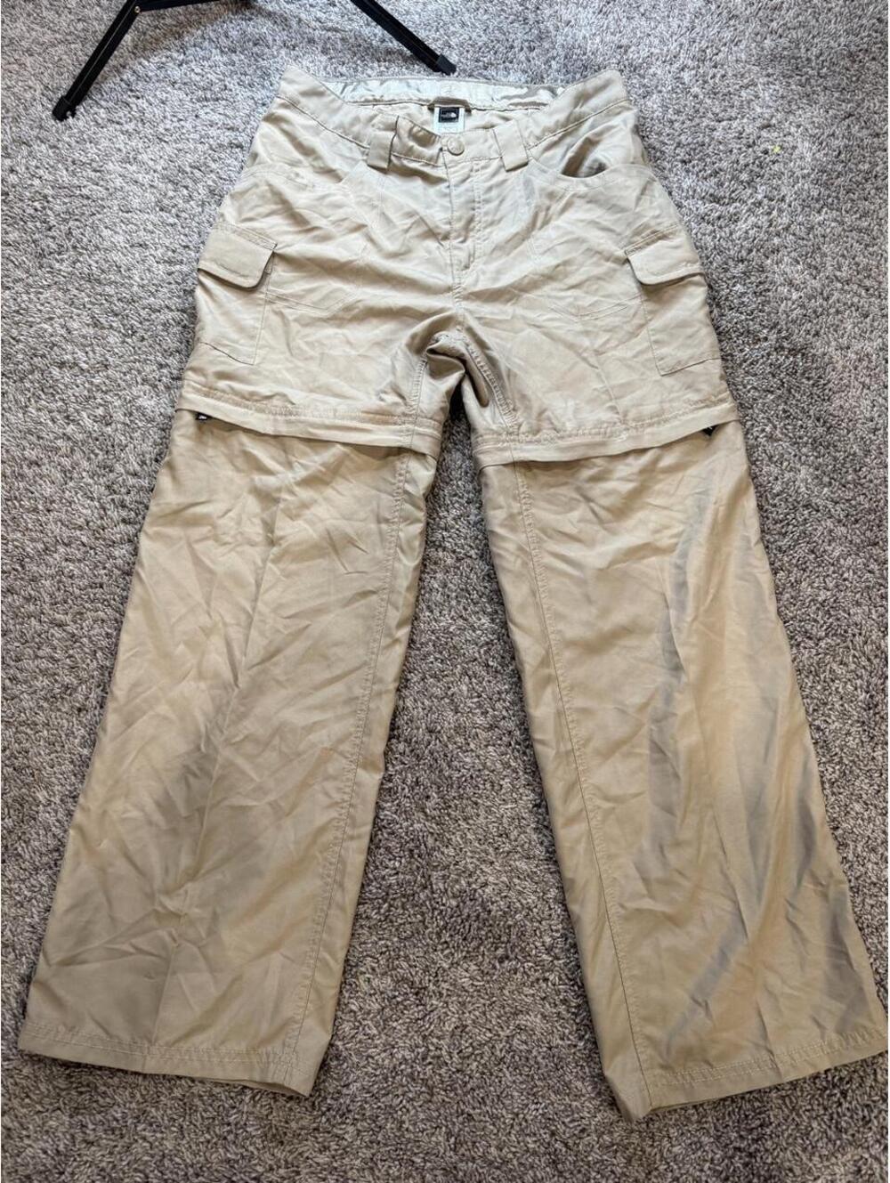 The North Face Girls' Convertible Hiking Pants XL 16 Khaki Tan
